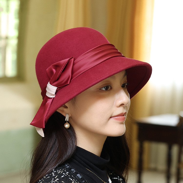 Winter Wool Bucket Hat for Women, Adjustable Fit, Warm & Stylish