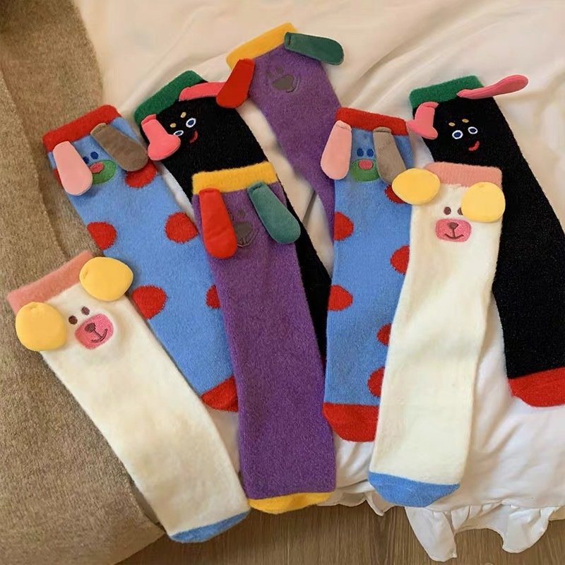 Warm Fleece Lined Tube Socks for Women