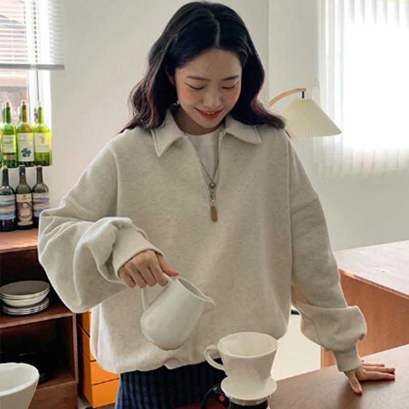Cozy Long Sleeve Lazy Casual Sweatshirt