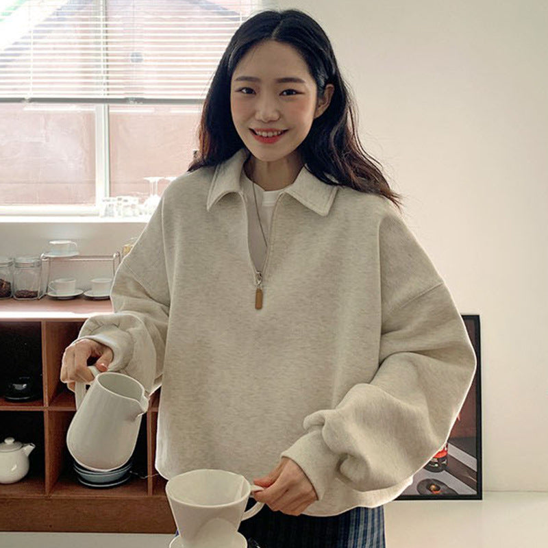 Cozy Long Sleeve Lazy Casual Sweatshirt