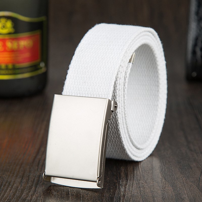 Vibrant Canvas Belt with Iron Buckle