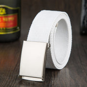 Vibrant Canvas Belt with Iron Buckle