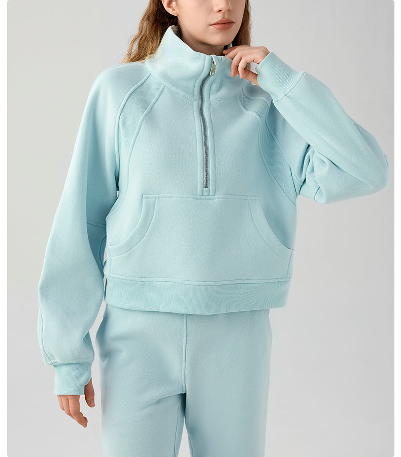 Women's Cozy Half-Zip Fleece Pullover Warm Sweater