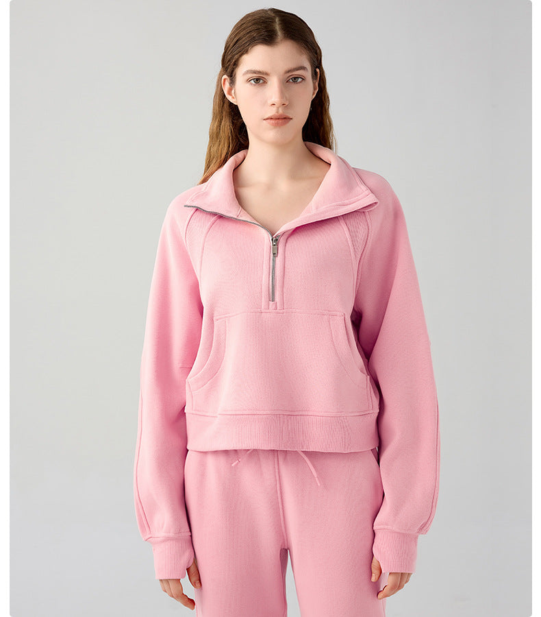 Women's Cozy Half-Zip Fleece Pullover Warm Sweater