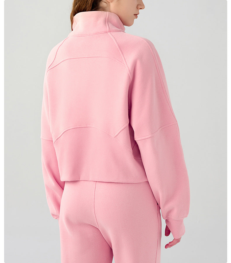 Women's Cozy Half-Zip Fleece Pullover Warm Sweater