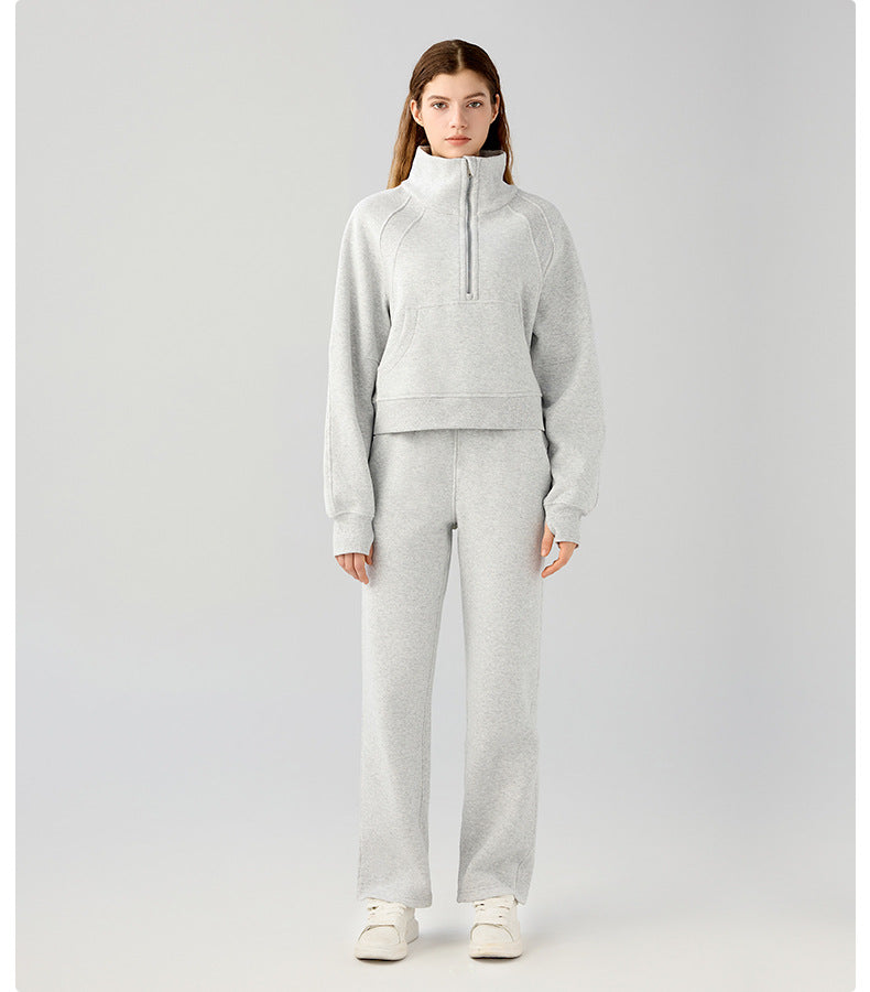 Women's Cozy Half-Zip Fleece Pullover Warm Sweater