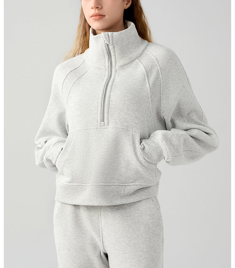 Women's Cozy Half-Zip Fleece Pullover Warm Sweater