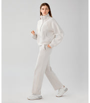 Women's Cozy Half-Zip Fleece Pullover Warm Sweater