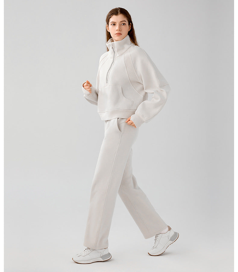 Women's Cozy Half-Zip Fleece Pullover Warm Sweater