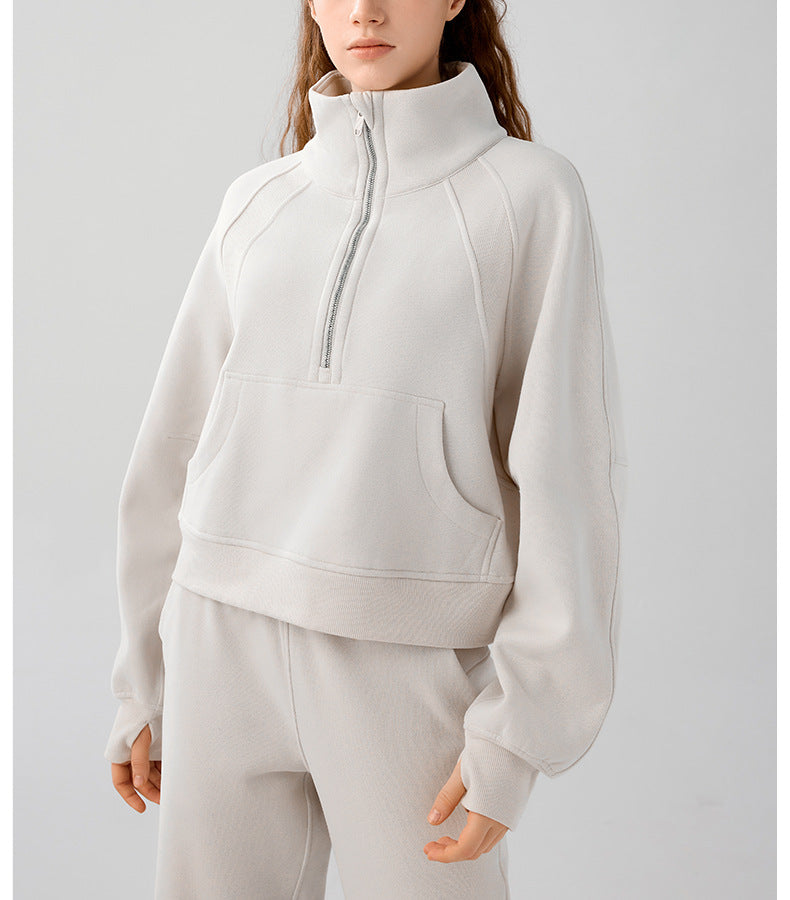 Women's Cozy Half-Zip Fleece Pullover Warm Sweater