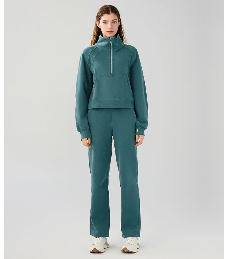 Women's Cozy Half-Zip Fleece Pullover Warm Sweater