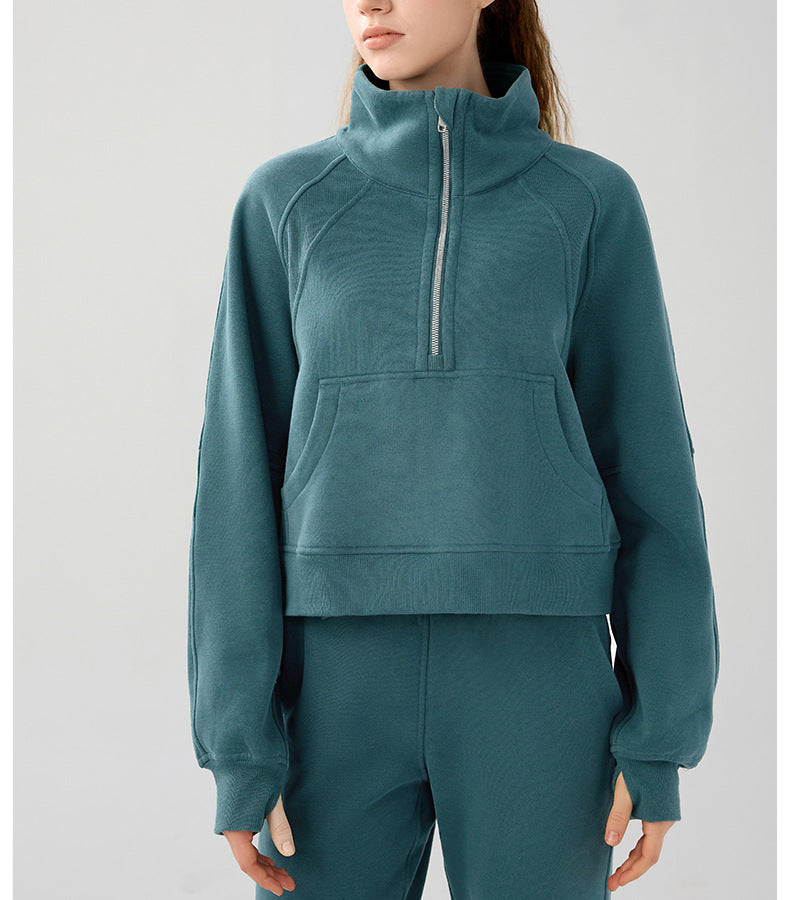 Women's Cozy Half-Zip Fleece Pullover Warm Sweater