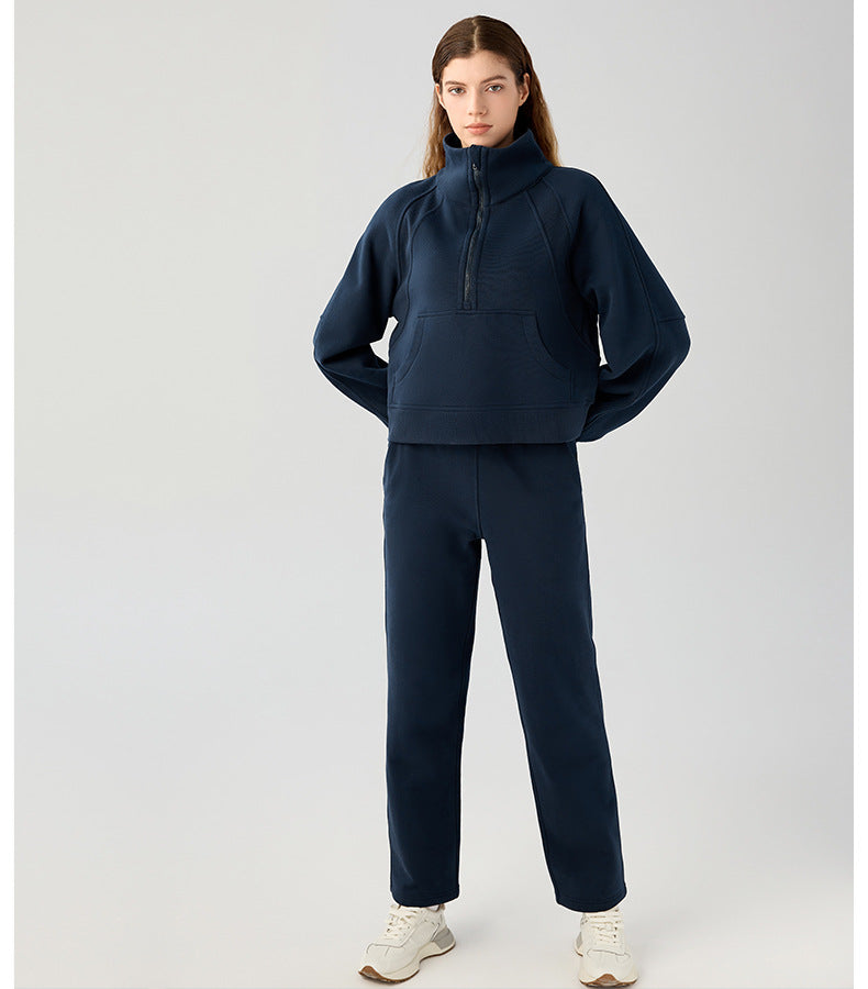 Women's Cozy Half-Zip Fleece Pullover Warm Sweater