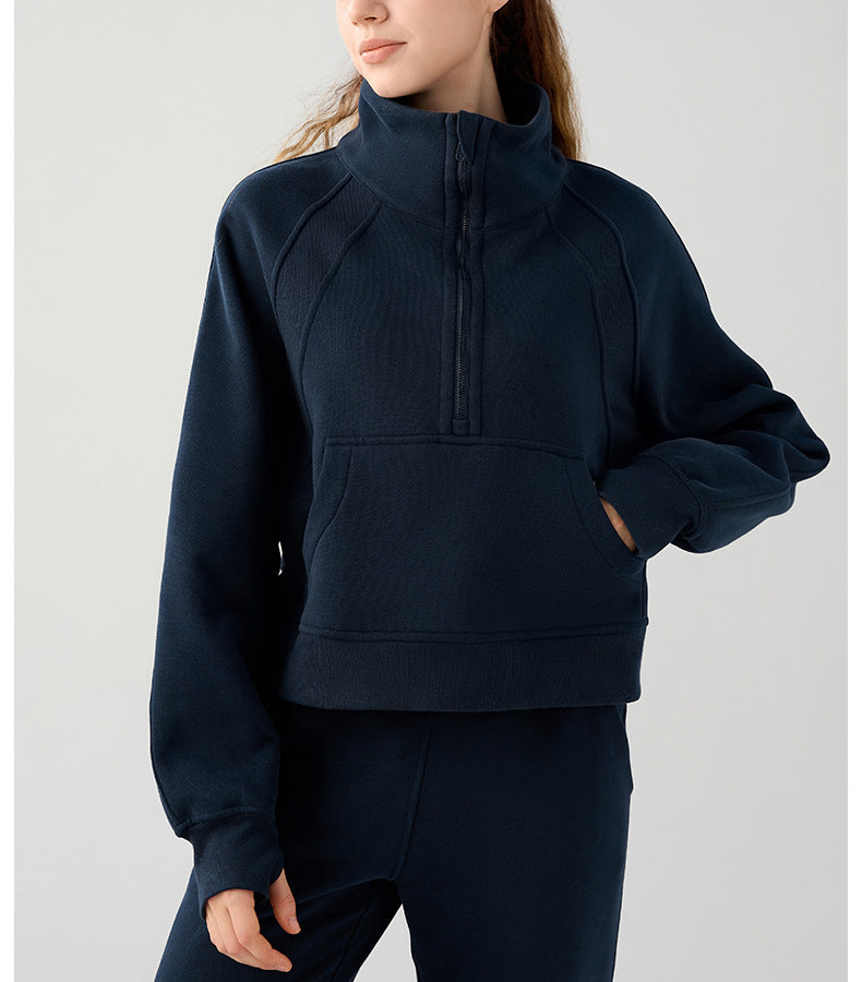 Women's Cozy Half-Zip Fleece Pullover Warm Sweater