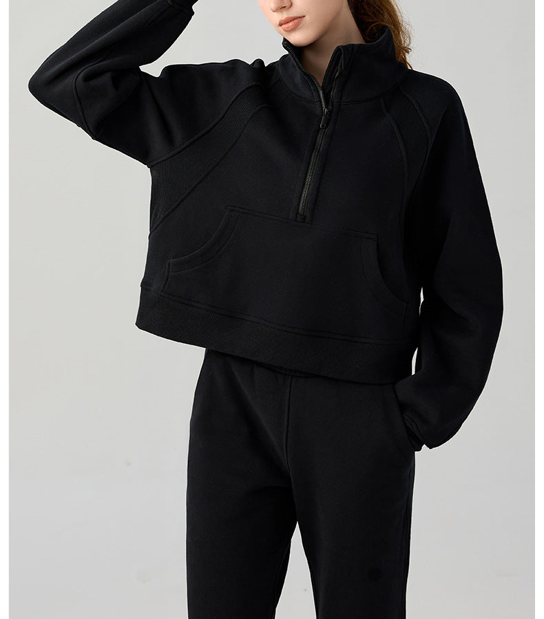 Women's Cozy Half-Zip Fleece Pullover Warm Sweater