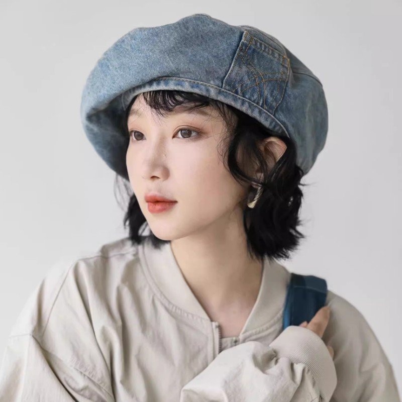 Vintage Denim Beret for Women