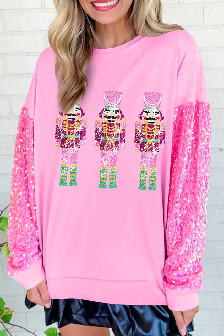 Women's Festive Sequin Padded Christmas Sweatshirt