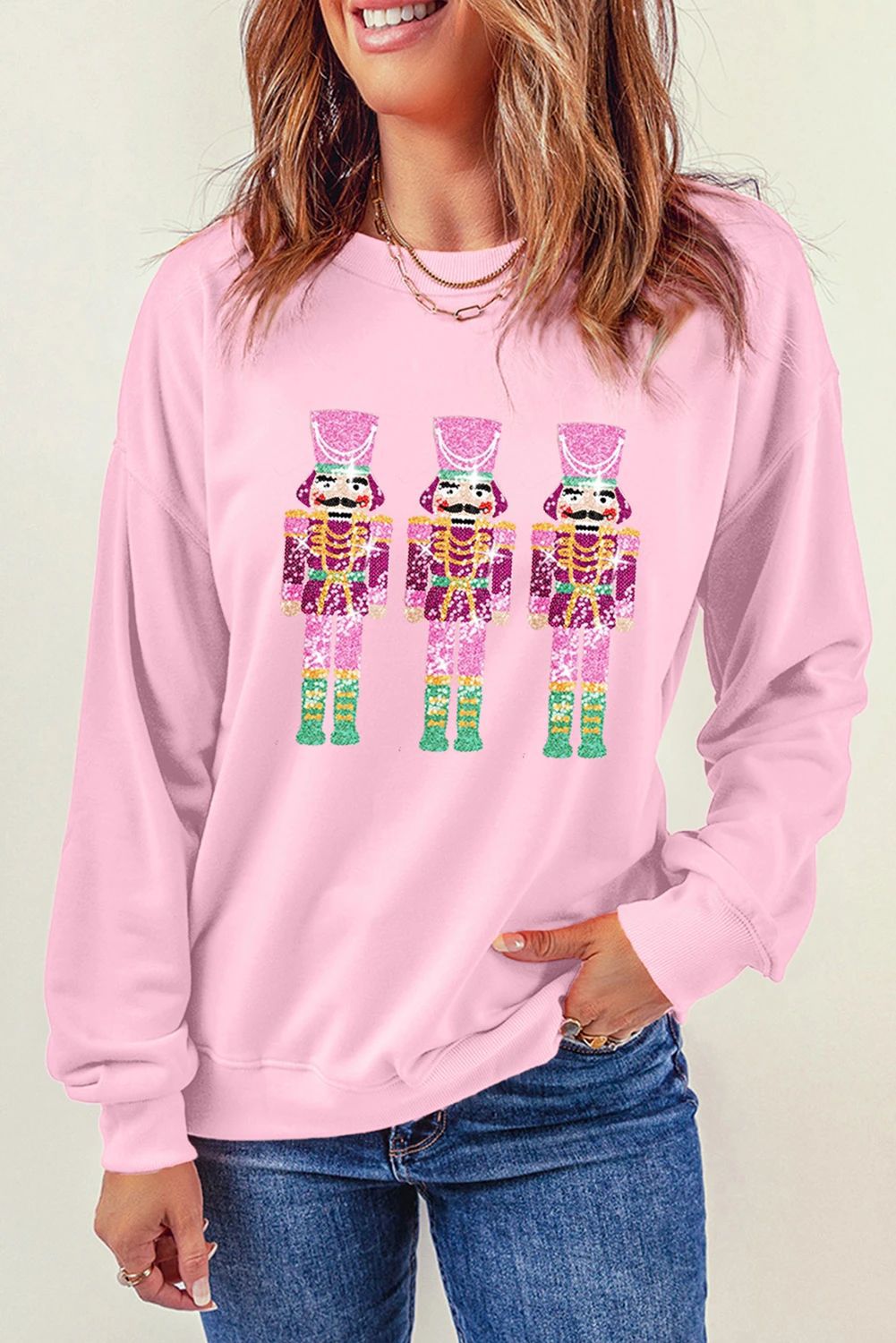 Women's Festive Sequin Padded Christmas Sweatshirt