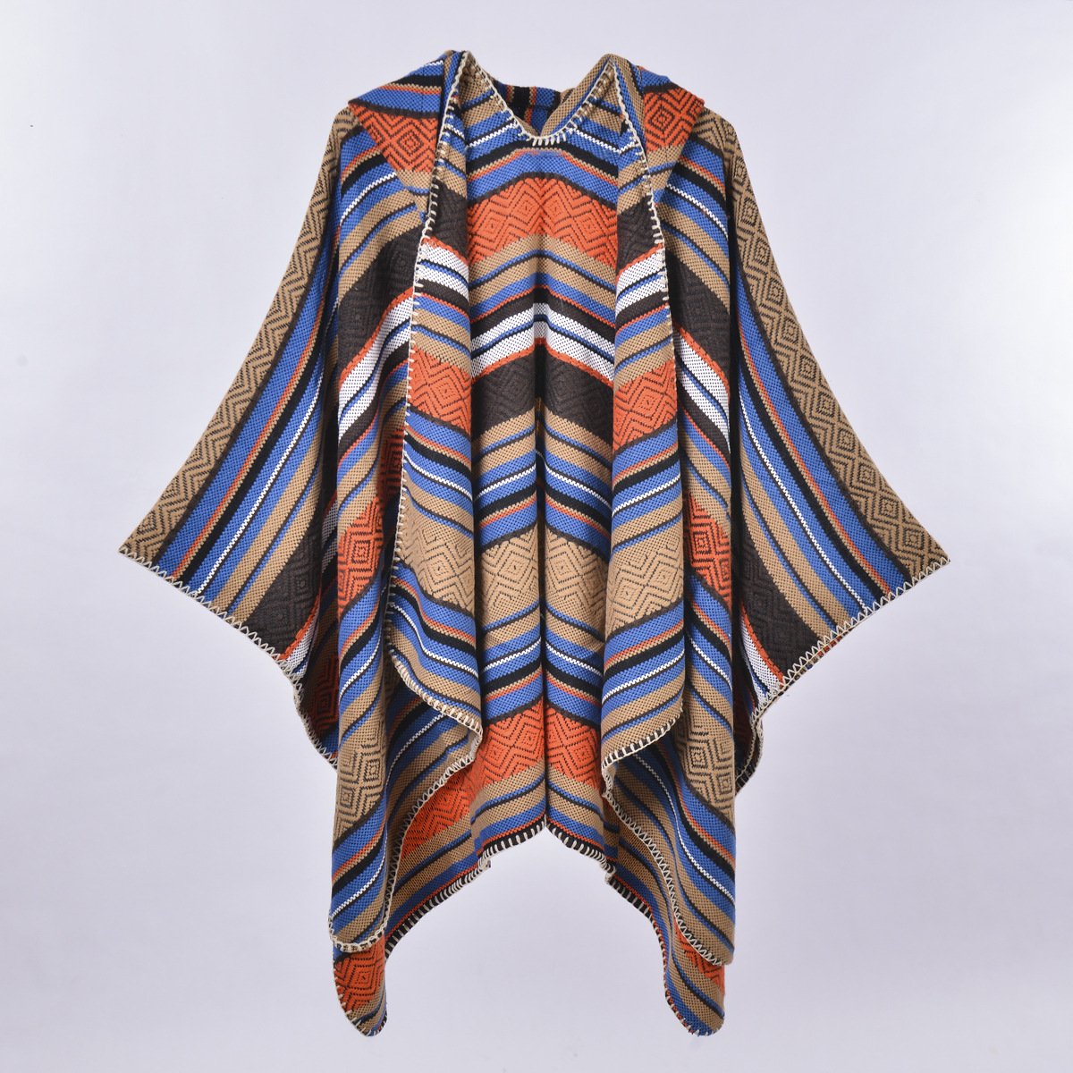 Women's Geo Hooded Shawl