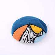 Color Matching Japanese Wool Felt Painter Cap for Women