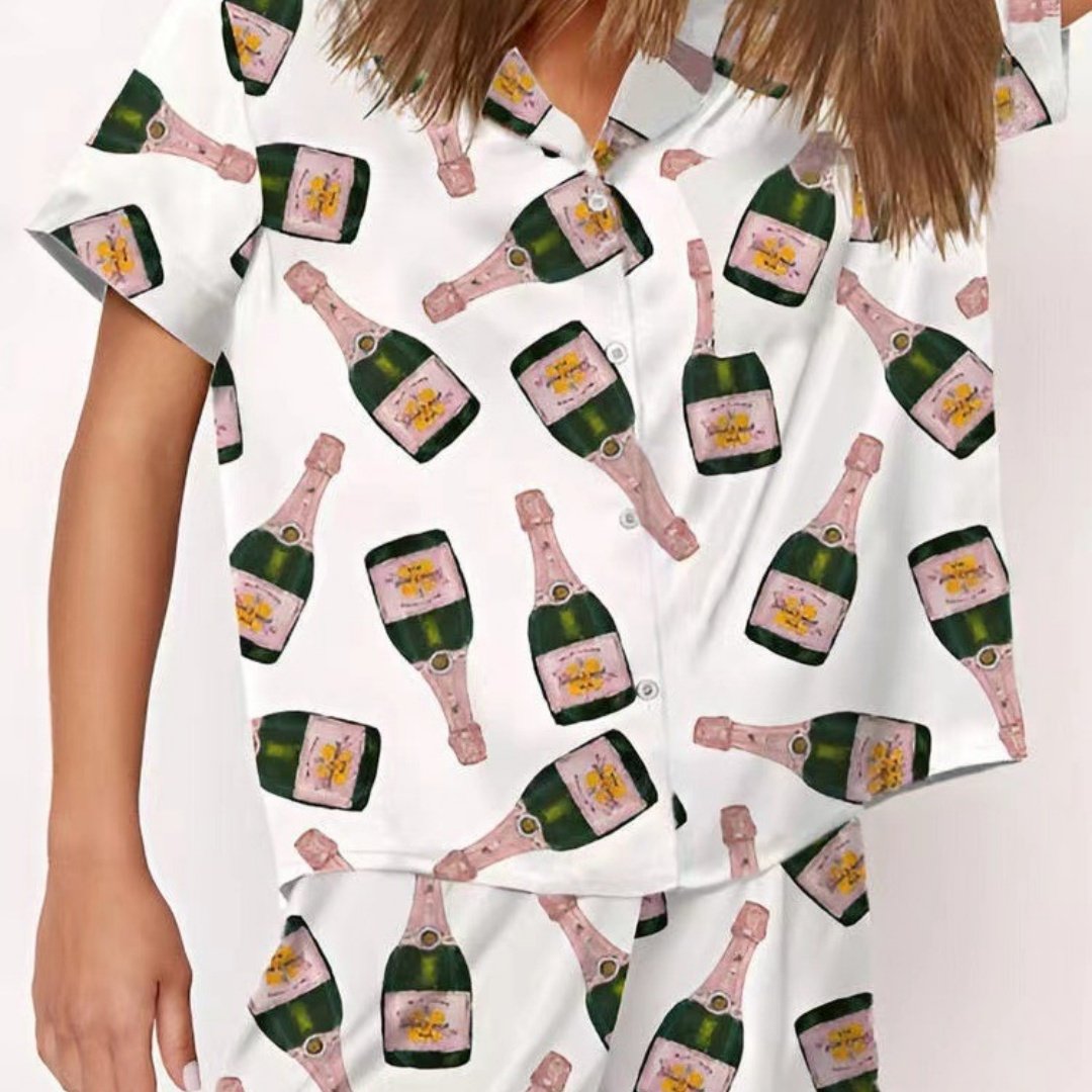 Geometric Pattern Casual Shorts Set