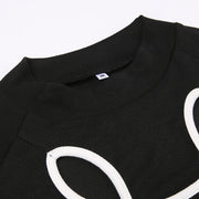 Women's Contrast Color Hollow Out Long Sleeve Crop Top