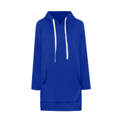 Cozy Drawstring Long Sleeve Women's Solid Casual Sweater