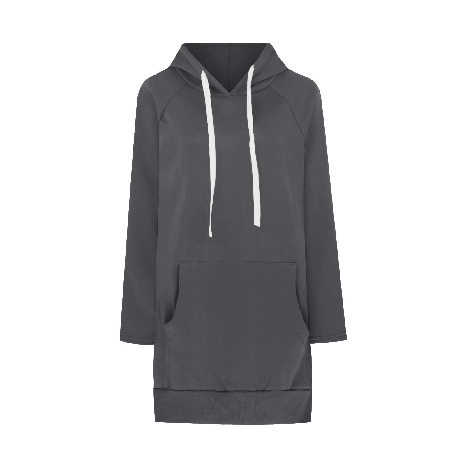 Cozy Drawstring Long Sleeve Women's Solid Casual Sweater