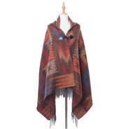 Ethnic Style Hoodie Cloak Shawl for Women