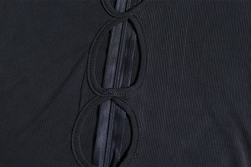 Tight Jumpsuit Solid Color Pullover Long Sleeve One-piece Trousers