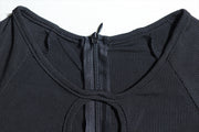Tight Jumpsuit Solid Color Pullover Long Sleeve One-piece Trousers