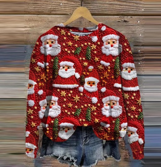 Festive Holiday Print Women's Christmas Sweatshirt