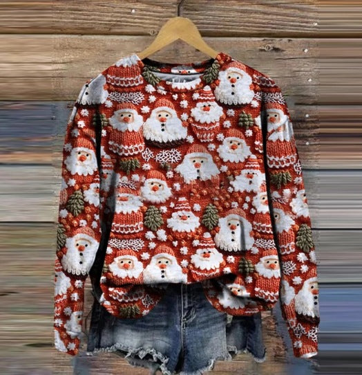 Festive Holiday Print Women's Christmas Sweatshirt