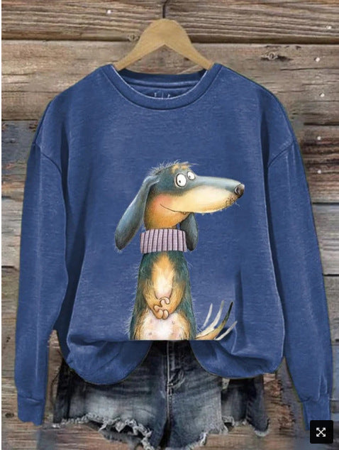 Women's 3D Digital Print Loose Street Fashion Sweatshirt