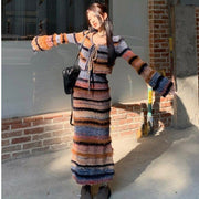 Long Gradient Cardigan Sweater Coat for Women