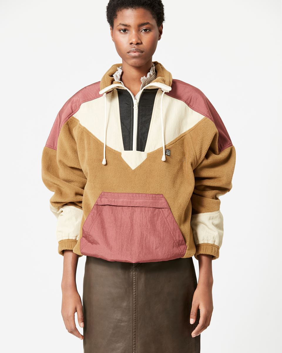 Cozy Colorblock Polar Fleece Zip Sweatshirt