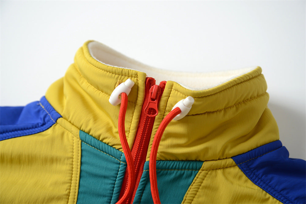 Cozy Colorblock Polar Fleece Zip Sweatshirt