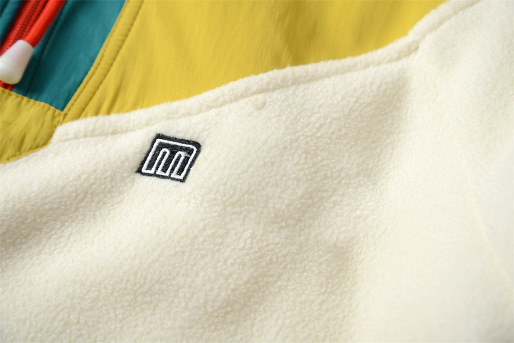 Cozy Colorblock Polar Fleece Zip Sweatshirt