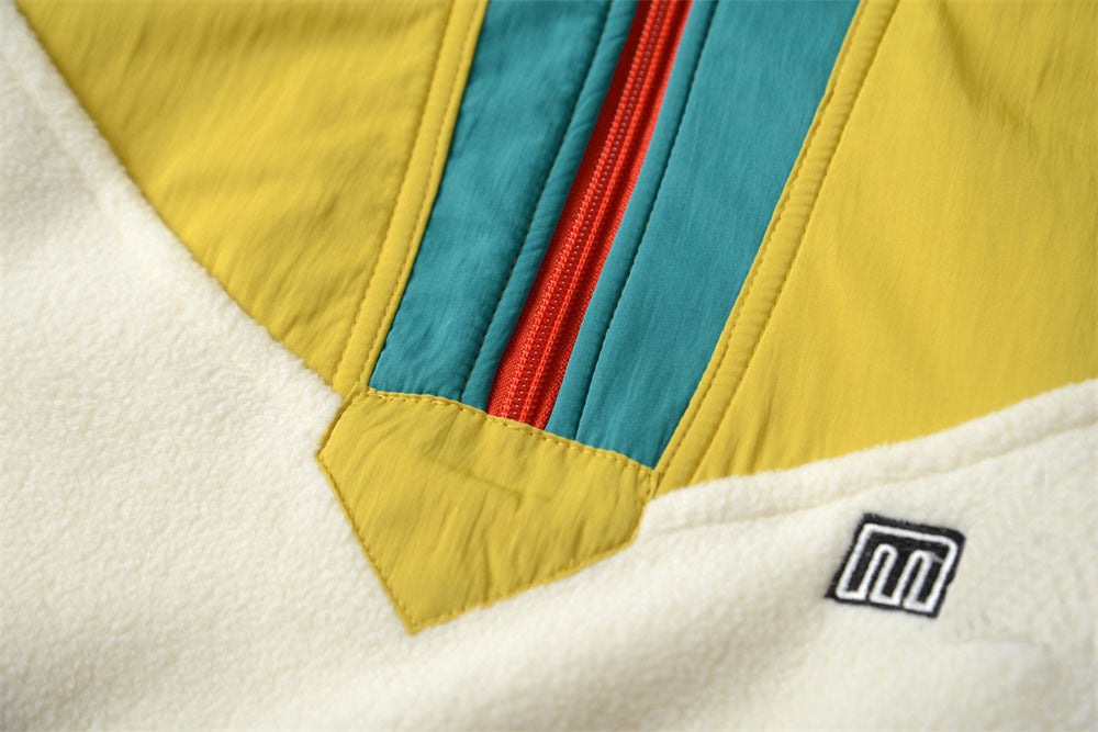 Cozy Colorblock Polar Fleece Zip Sweatshirt