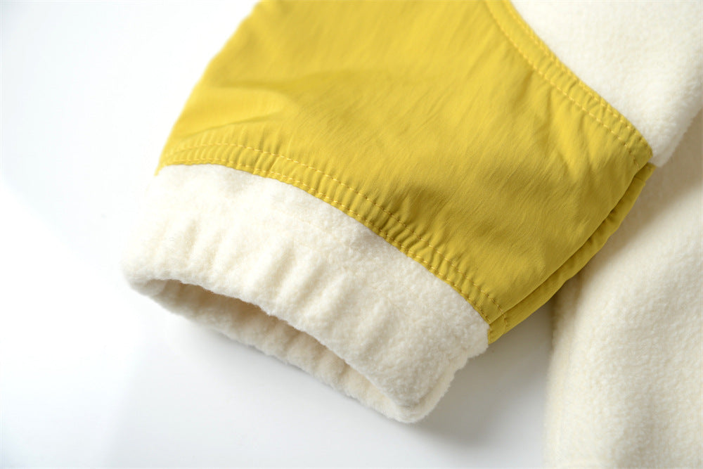 Cozy Colorblock Polar Fleece Zip Sweatshirt