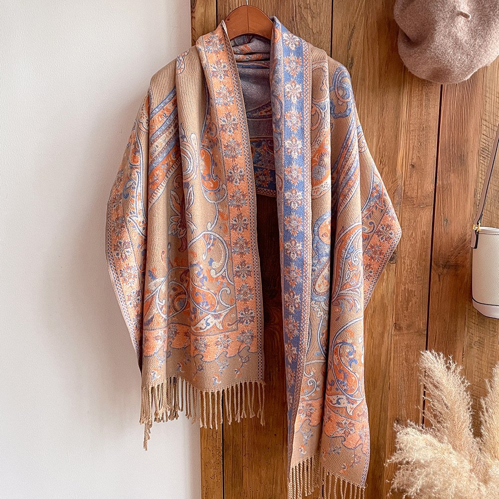 Stay Warm in Style with Jacquard Cashmere Scarf