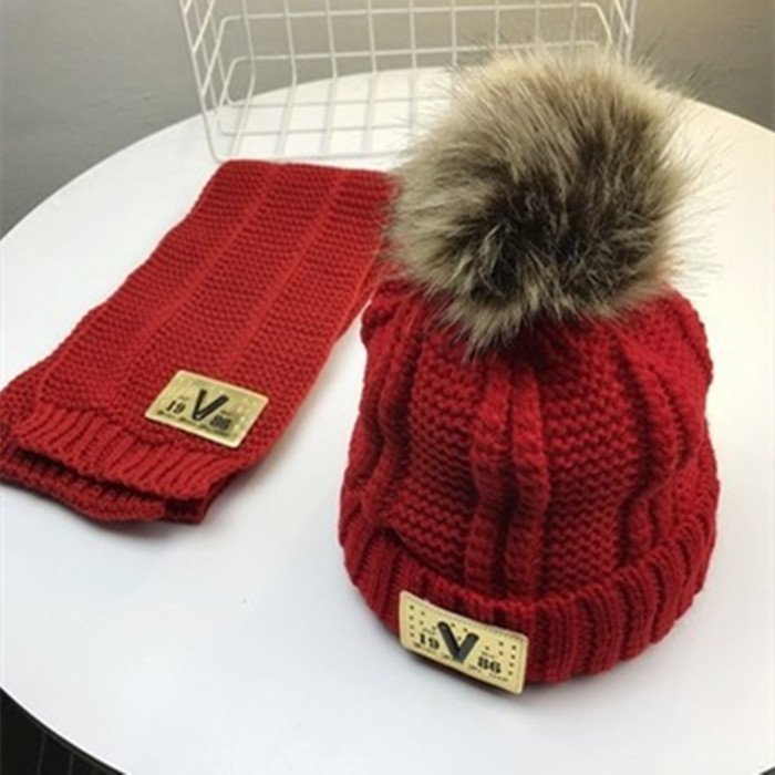 Warm Kids Hat Scarf Set