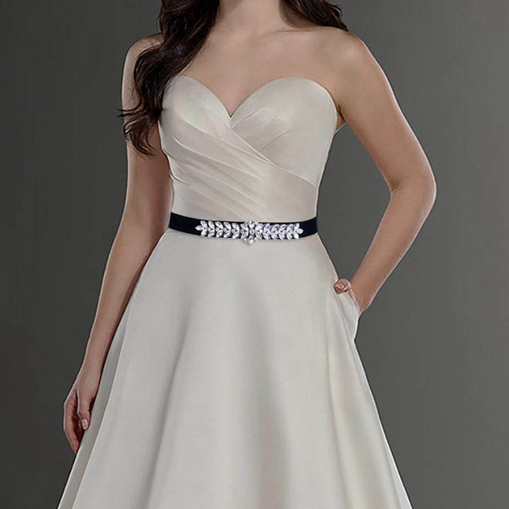 Shine with Every Step: Rhinestone Elastic Stretch Belt