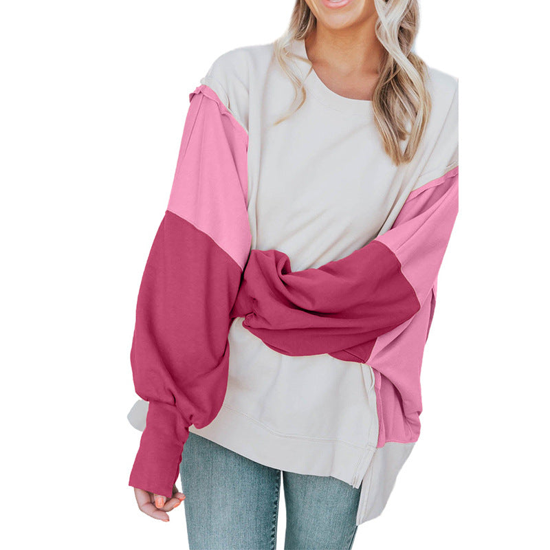 Women's Colorblock Long Sleeve Casual Pullover Sweatshirt