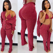 Women's 3-Piece Suit with Underwear and Pocket Detail
