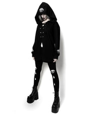 Women's Punk Print Oversized Long Sleeve Sweatshirt