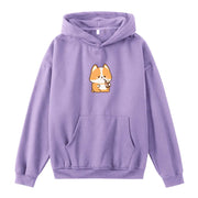 Cute Cartoon Print Loose Long-Sleeve Hoodie