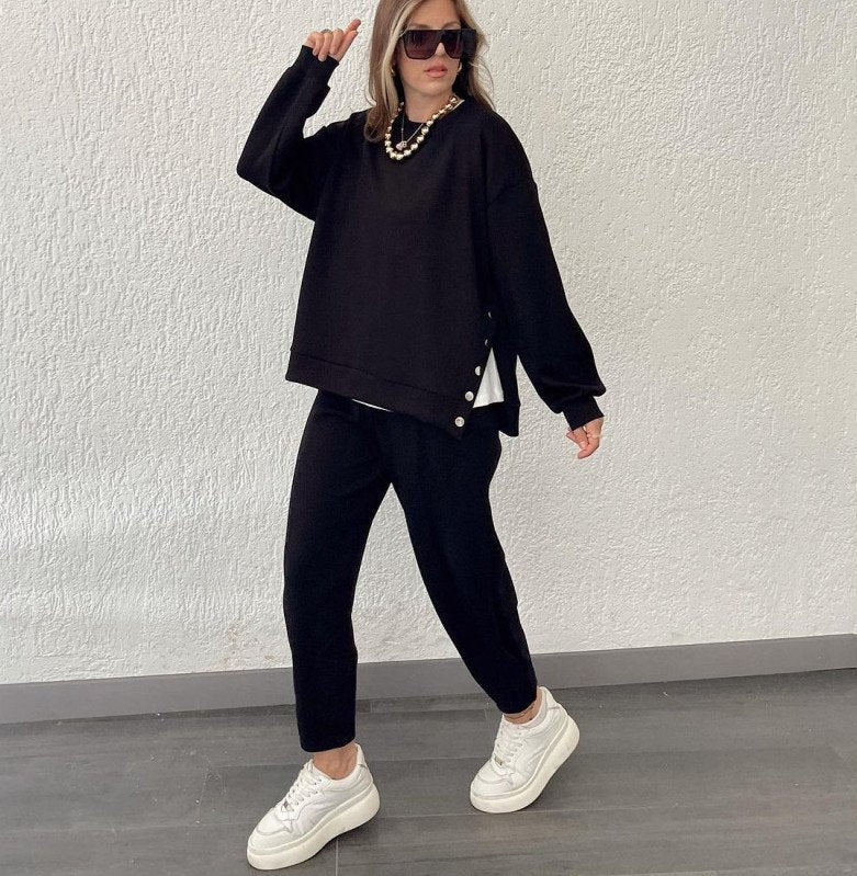Long Sleeve Jumpsuit for Women - Casual Button Style