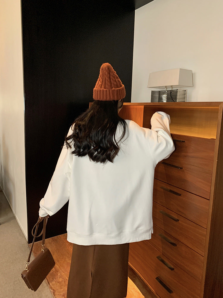 Retro Graphic Plus Size Pullover Sweater