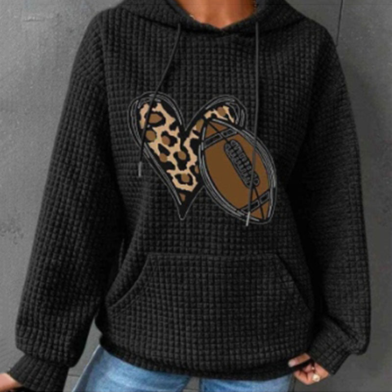 Cozy Waffle Knit Hooded Pullover Sweater